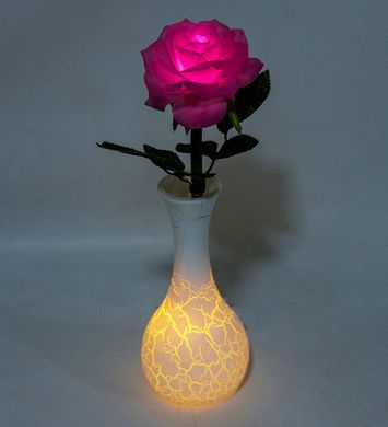 LP-11 Роза в вазочці з LED-підсвіткою, Рожевий
