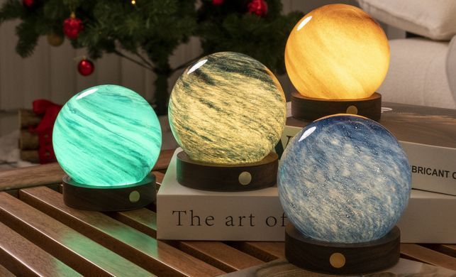 Світильник на акумуляторі Gingko AstraGlass Light MINI, піщана буря, 8 режимів освітлення | G050M-SS