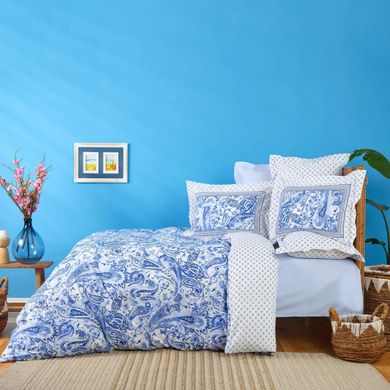 Постельное белье Karaca Home ранфорс - Bellance mavi голубой полуторный