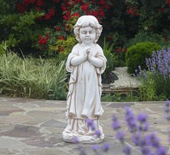 Садова фігура Дитина молиться стоячи 35x25x72 см ССП12091-1 Крем