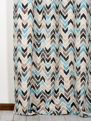 Декоративні штори з принтом Іспанія MacroHorizon LIFE Зиг-Заги Синій, арт. MG-151206