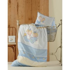 Постільна білизна для немовлят Karaca Home - Mini перкаль блакитна