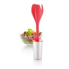 Набір для салату Tulip, сріблясто-червоний