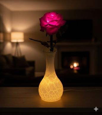 LP-11 Роза в вазочке с LED-подсветкой, Розовый