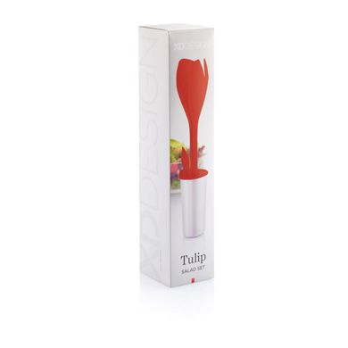 Набор для салата Tulip, серебристо-красный