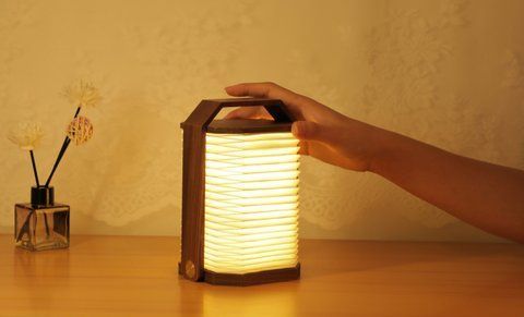 Светильник на аккумуляторе Gingko Smart Origami Lamp, натуральный орех G033WT