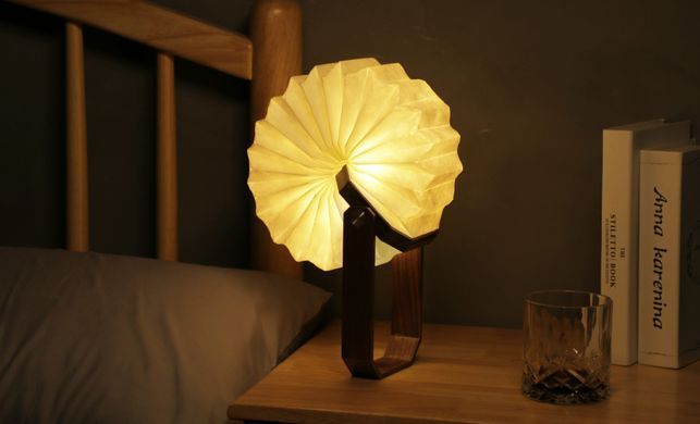 Світильник на акумуляторі Gingko Smart Origami Lamp, натуральний горіх | G033WT