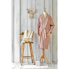 Набор халат с полотенцем Karaca Home - Valeria Rose-Gold 2020-2 розовый-золотой