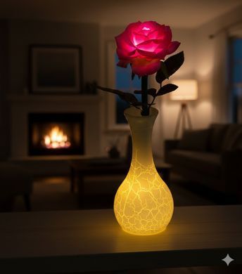 LP-10 Роза в вазочке с LED-подсветкой, Красный