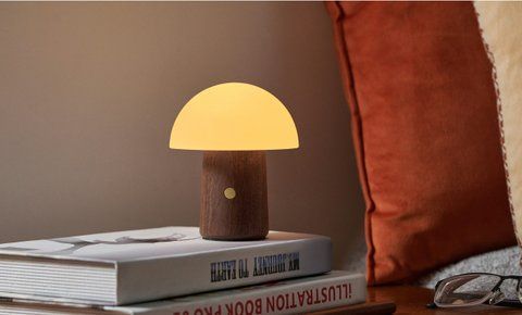 Светильник на аккумуляторе Gingko Alice Mushroom Lamp Mini, орех | G022WT2