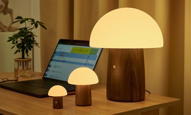 Світильник на акумуляторі Gingko Alice Mushroom Lamp Mini, горіх | G022WT2