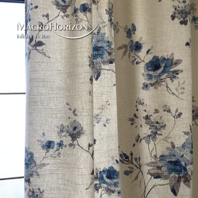 Комплект Декоративних Штор Іспанія DAIM Середні квіти Синій, арт. MG-164716