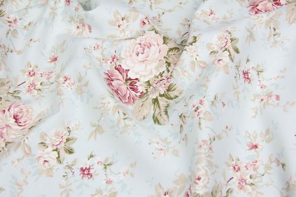 Скатерть с тефлоновым покрытием MacroHorizon Цветы Розовые на бирюзовом