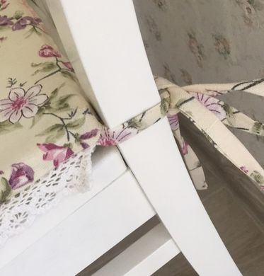 Подушка на стул с кружевом на молнии Трапеция 31*42 см, MacroHorizon, Provense Lilac