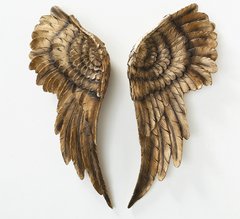 Настенный декор Крылья ангел комплект, W 6 см, L 22 см полистоун 2001147, золотой, 22*6