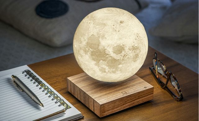 Левитирующая лампа на аккумуляторе Gingko Moon, орех | G019WT, Серый