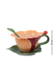 CMS-05/2 Чайна пара з ложечкою "Орхідея" (Pavone)