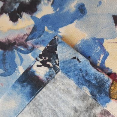 Скатертина з тефлоновим покриттям MacroHorizon Півонія Акварель Блакитний