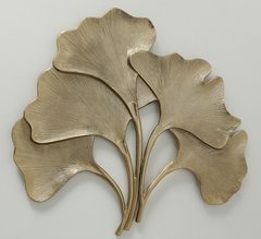 Настенный декор Листья Гинкго W 3 см, L 74 см алюминий золото 1020380, золотой, 74*3