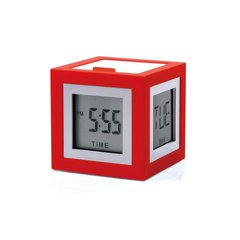 Будильник-термометр Lexon Cubissimo, красный