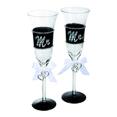 Весільні келихи для шампанського "Mr. & Mrs."