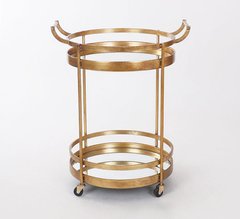 Столик сервіровки золотий на колесах з металу з дзеркальним покриттям 96018, Золото, 70*57*87