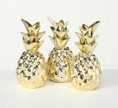 Декор ананаси набір з трьох золота кераміка h11см 7709700, золотой, 11