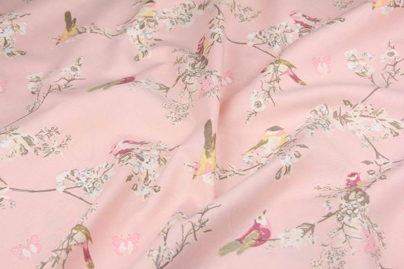 Скатерть с тефлоновым покрытием MacroHorizon Милые птички на розовом