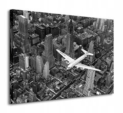 Фотокартина "Самолет DC-4 над Манхэттеном" 60 х 80 см, 60*80 см