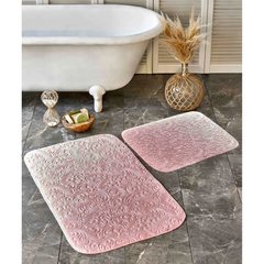 Набір килимків Karaca Home - Delora gul kurusu рожевий 60*100+50*60
