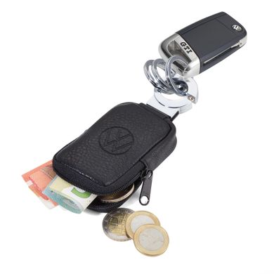 Брелок Troika Key-Click Valet с кожаным кошельком для монет