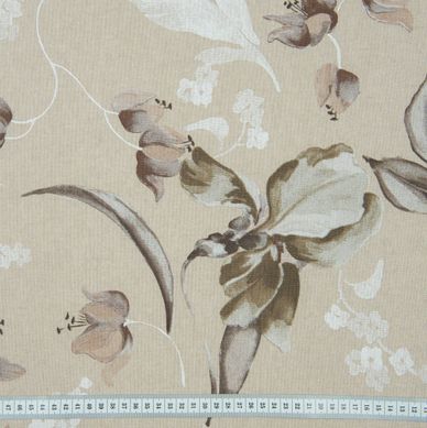 Комплект Декоративних Штор в стилі Прованс Іспанія Квітка Іриса Беж-Сірий, арт. MG-146283