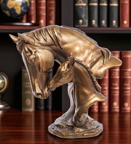 MN- 39 Фигура "Лошадь с жеребенком", Золотистый