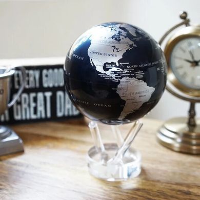 Гіро-глобус Solar Globe "Політична карта" 21,6 см сріблясто-чорний (MG-85-SBE, 21,6 см