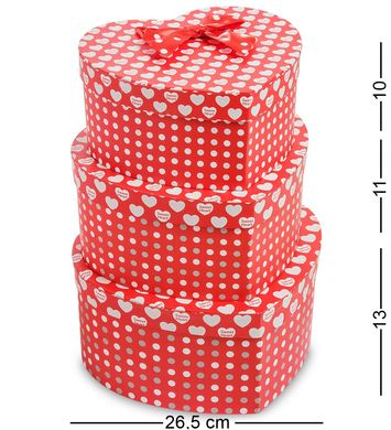 Подарочная упаковка WG-55 Набор коробок из 3шт "Сердце" - Вариант A (AE-301108)