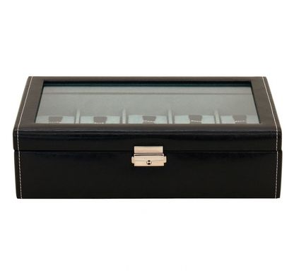 Скринька для зберігання годинника Friedrich Lederwaren Bond 10, чорна, Черный