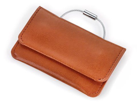 Візитниця-брелок Troika Colori Caramel, Коричневий, 10.2 х 7.2 см