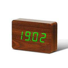Смарт-будильник с термометром "BRICK", коричневый
