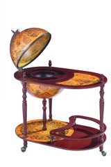 Глобус бар со столиком Древняя карта коричневый сфера 42 см 42004R