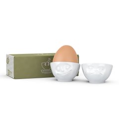 Набір двох фарфорових підставок для яєць Tassen Щаслива усмішка і Хмм