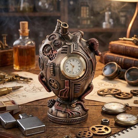 WS-1070 Настольные часы в стиле стимпанк &laquo;Сердце&raquo; Veronese