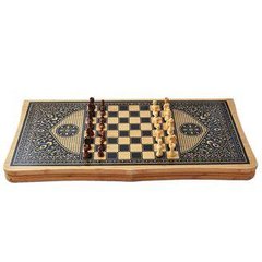 Ігровий набір 3в1 нарди шахи та шашки (62х62 см) Grand В6535