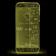 Чехол для iPhone 5 "iLight", светящийся в темноте, Мультиколор
