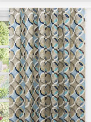 Декоративні штори з принтом Іспанія MacroHorizon Ритмо Синій, арт. MG-158779