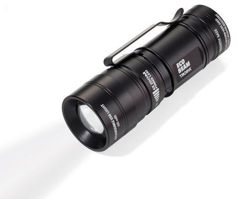 Профі-ліхтарик з USB-зарядкою Troika Eco Beam, метал, оптика, Чорний, 7.5 х 2.6 см