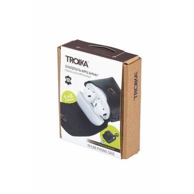 Чохол для навушників Troika Airpods, натуральна шкіра, 10 х 5.5 х 2.8 см