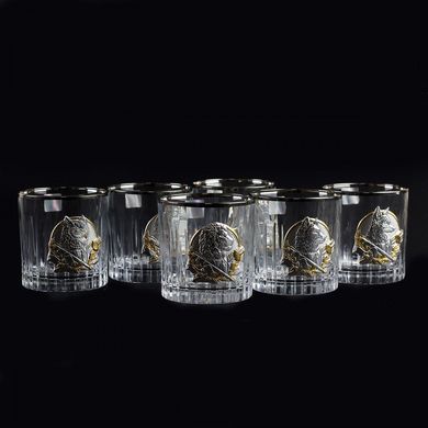 Сет кришталевих склянок Boss Crystal «Сенатор люкс» 6 келихів платина срібло золото