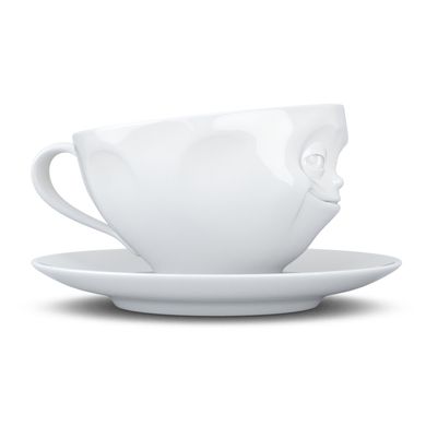 Чашка с блюдцем для кофе Tassen Хитрая улыбка (200 мл), фарфор