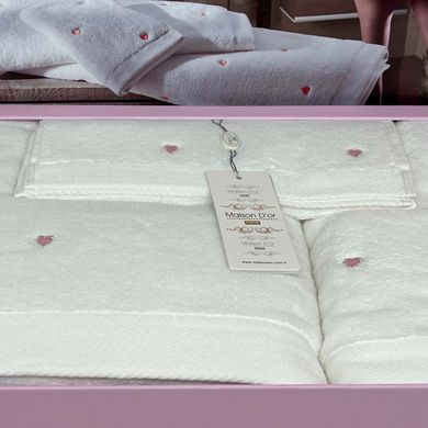 Набір рушників Maison Dor SOFT HEARTS TOWEL SET WHITE PINK (3), ET-674738