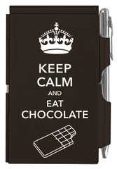 Кишеньковий блокнот із ручкою Keep calm chocolate